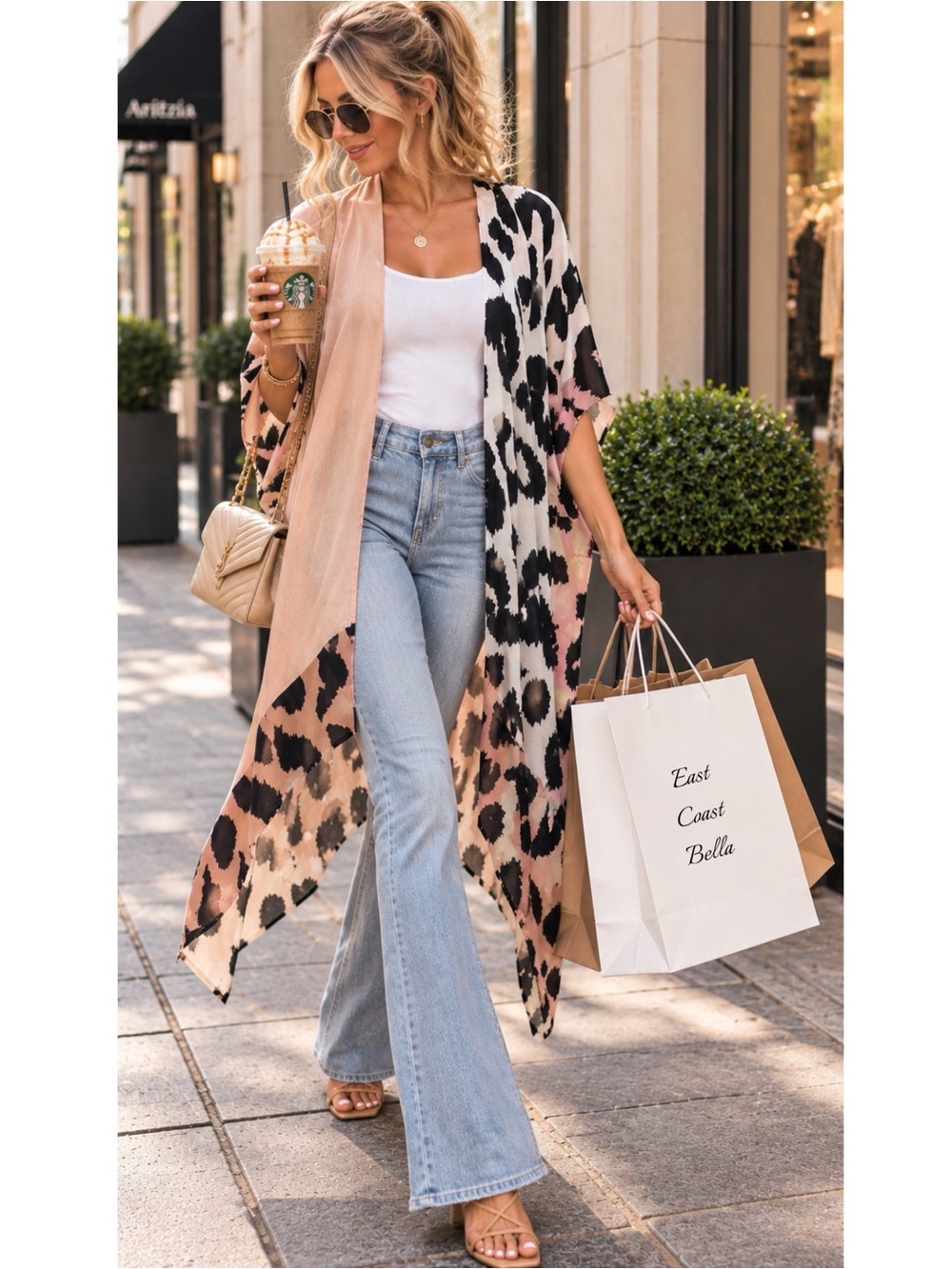 NWT LA SOUL Animal Print Summer Kimono Short Sleeve One Size Fits Most